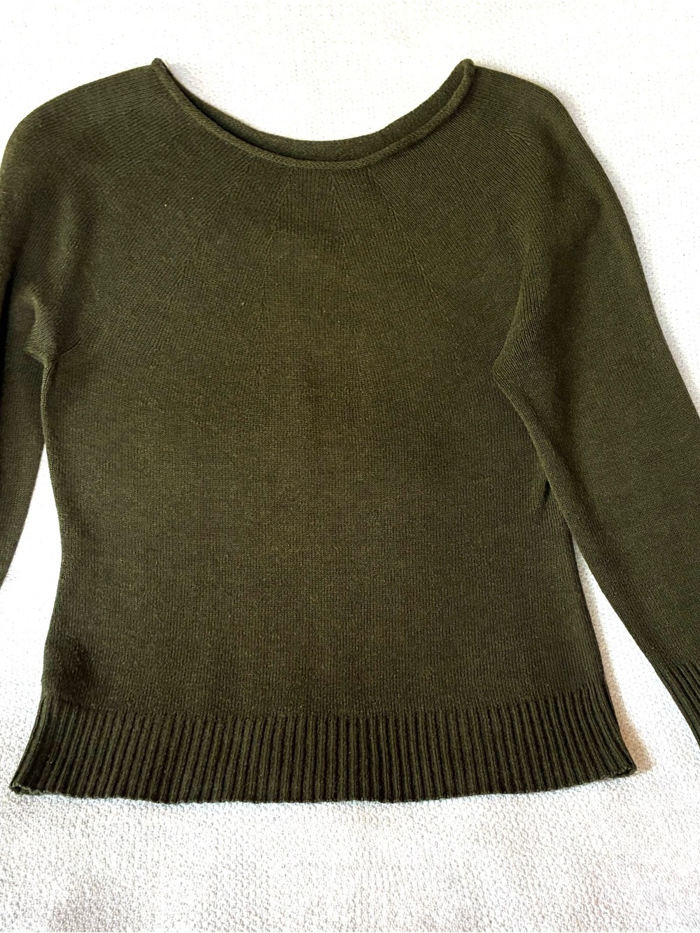 Max Studio Olive Green Crewneck Sweater